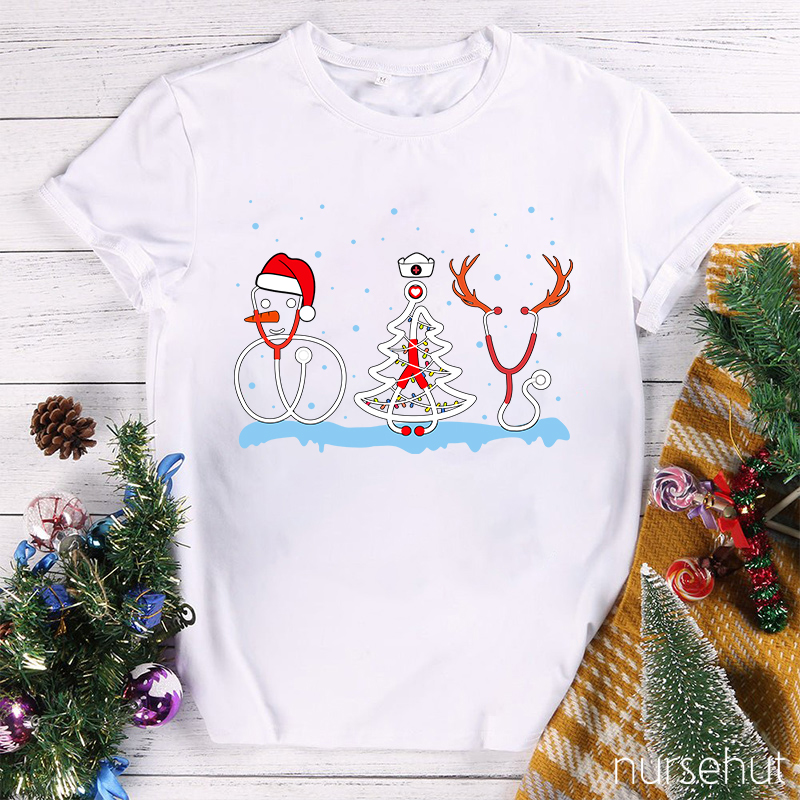 Hope It's Going To Be A White Christmas Nurse T-Shirt