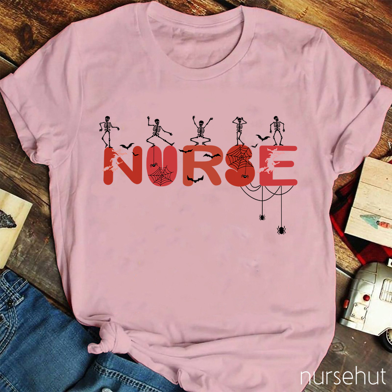 Dancing Skeletons Nurse T-Shirt