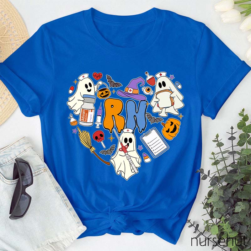 Personalized Pumpkin Soul Skeleton Halloween Nurse T-Shirt