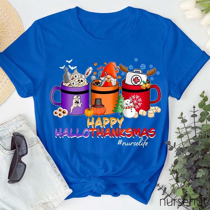 Happy Hallothanksmas Nurse T-Shirt