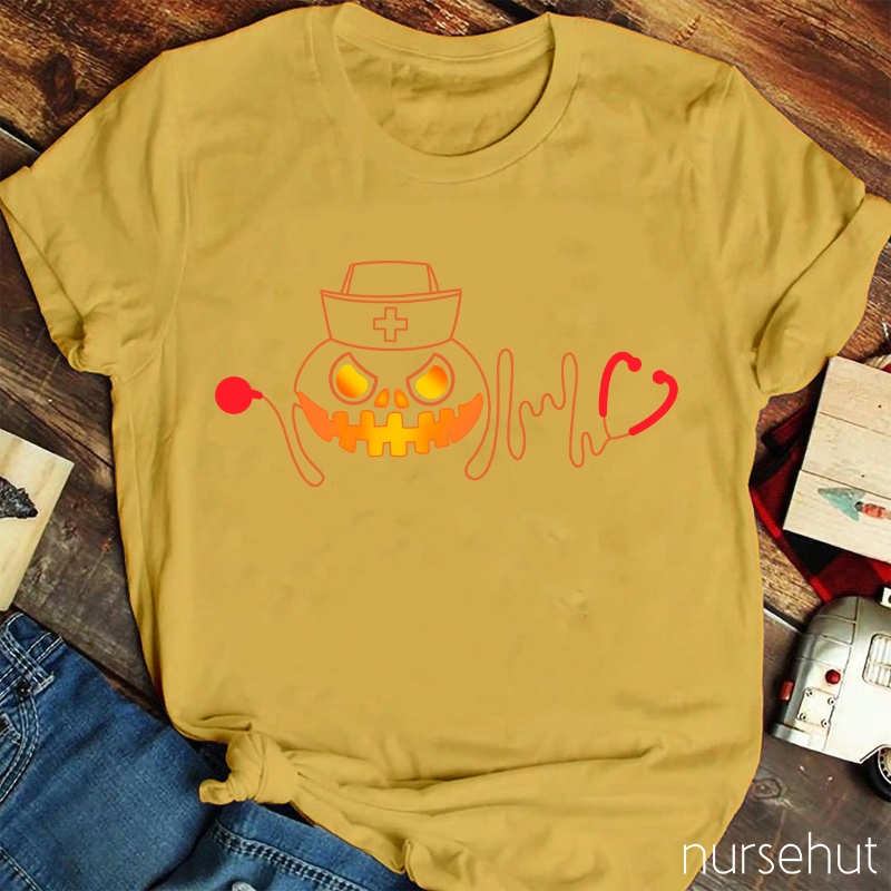 Halloween Pumpkin Nurse T-Shirt