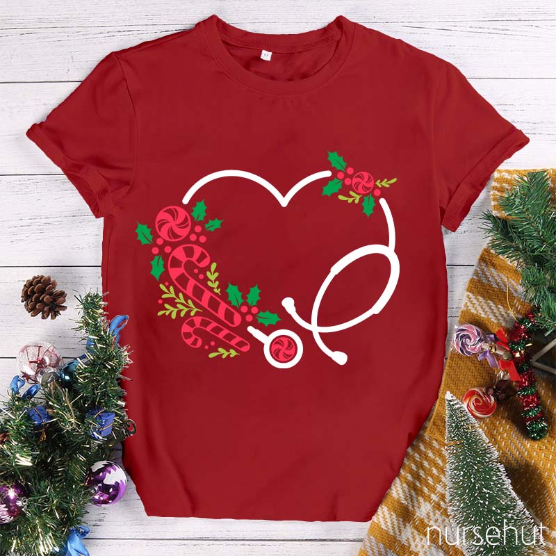 Christmas Stethoscope Nurse T-Shirt