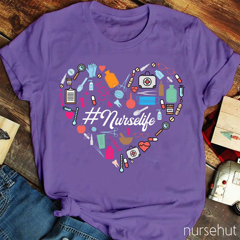 Nurselife Heart Nurse T-Shirt