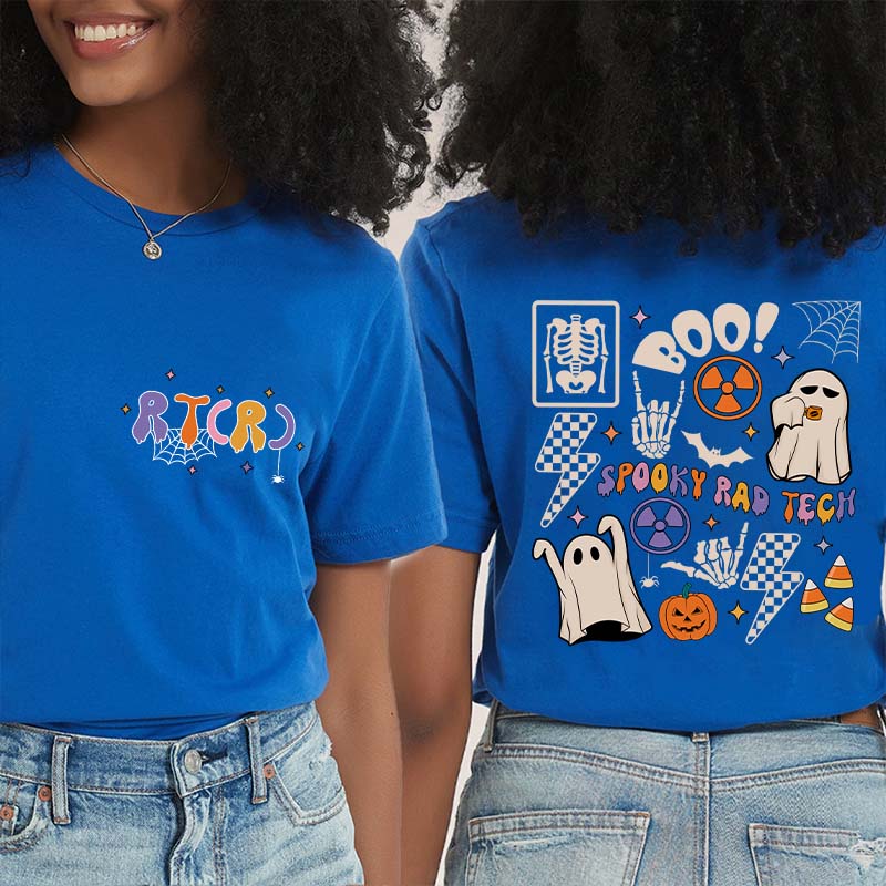 Boo Spooky Rad Tech Nurse Two Sided T-Shirt