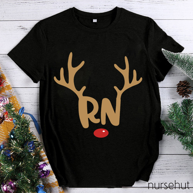 Personalized The Red Nosed Elk Nurse T-Shirt