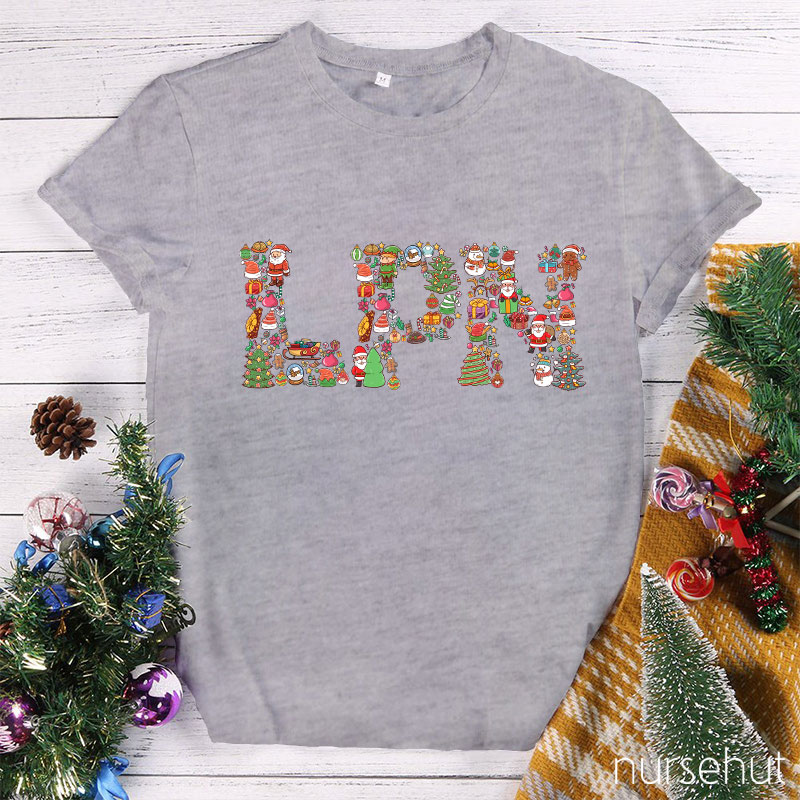 Personalized Christmas Element Nurse T-Shirt