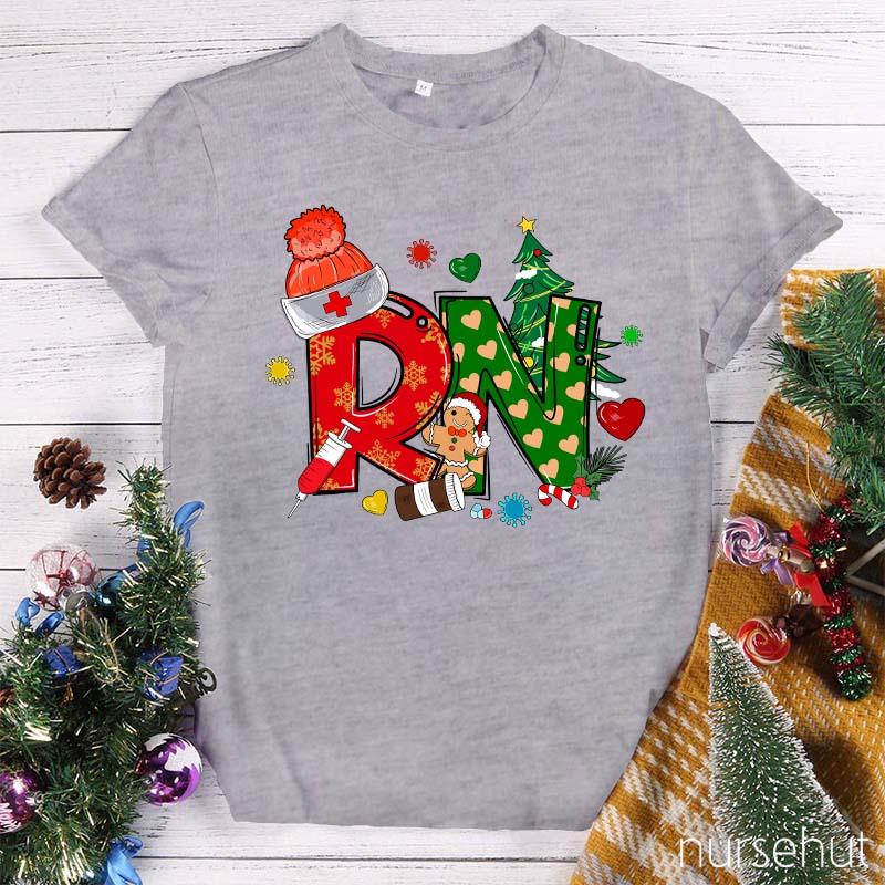 Personalized Christmas Element Nurse T-Shirt