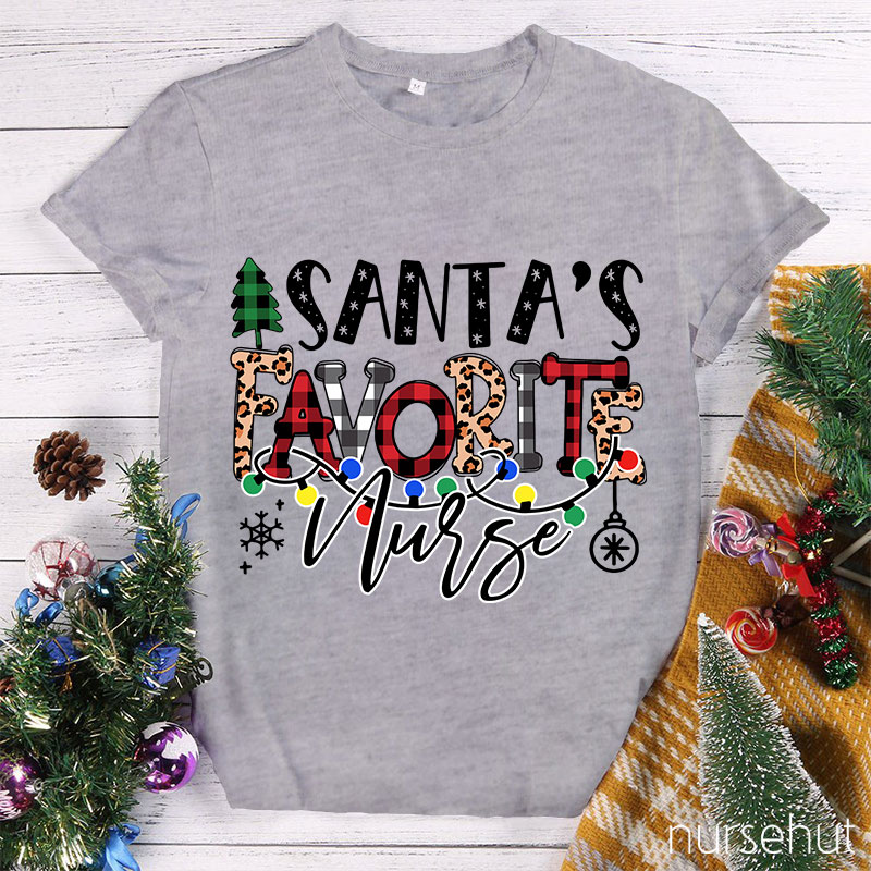 HO HO HO Santa's Favorite Nurse T-Shirt