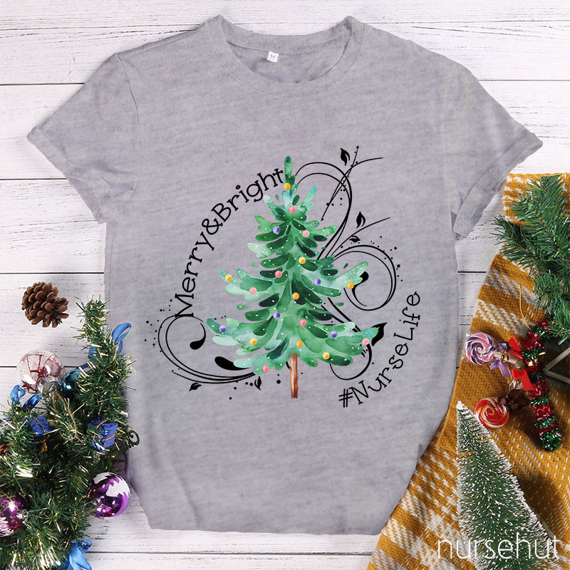 Merry And Bright Nurse T-Shirt