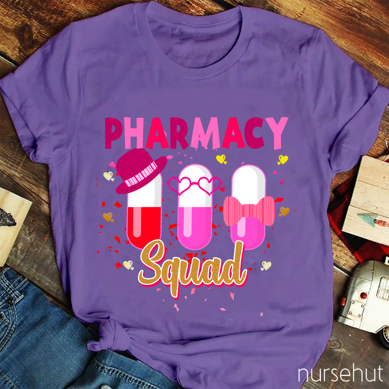 Pharmacy Squad Capsules Valentine Nurse T-Shirt