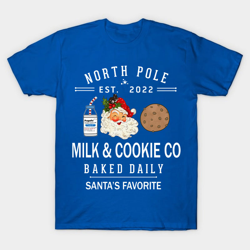 Milk And Cookie Co Santa's Favorite Nurse T-Shirt