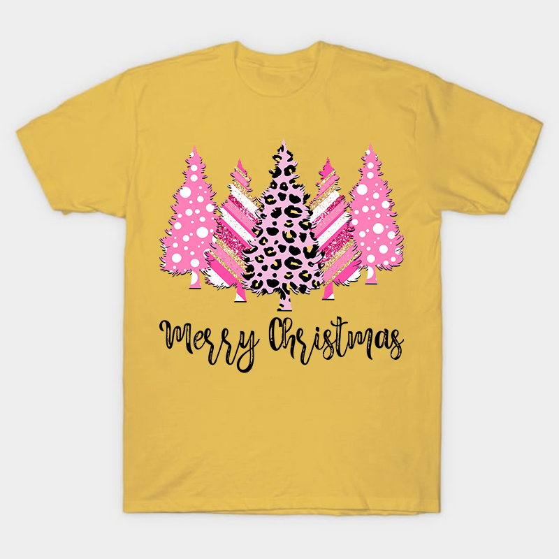 Merry Christmas Pink Christmas Trees Nurse T-Shirt