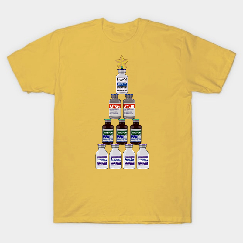 Medicine Bottle Christmas Tree Nurse T-Shirt