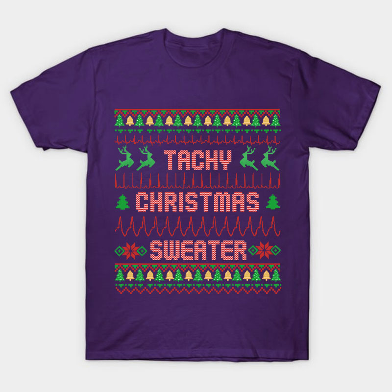 Tachy Christmas Sweater Nurse T-Shirt