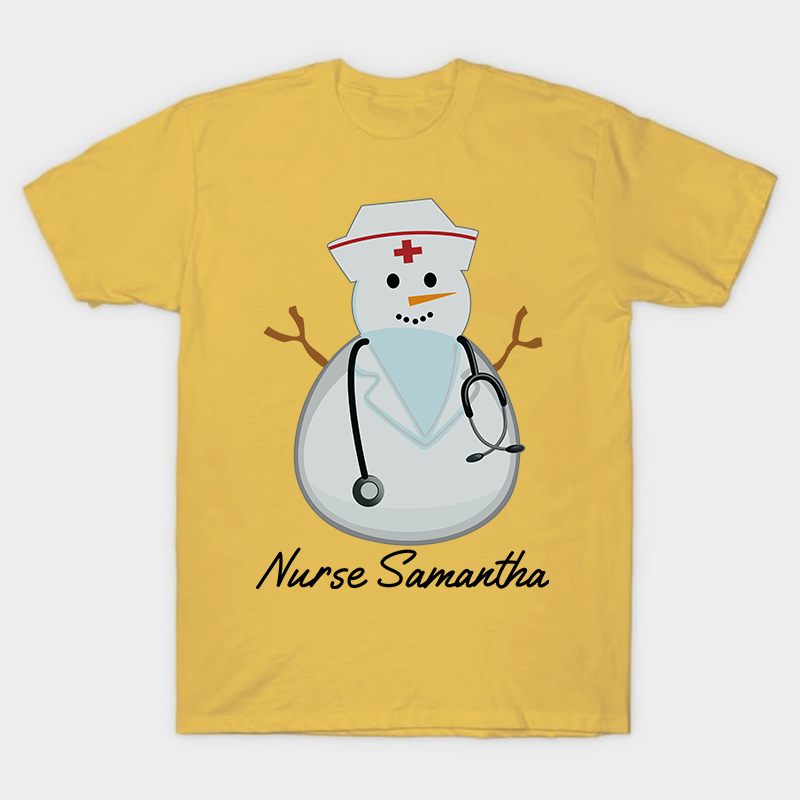 Personalized Snowman Nurse T-Shirt