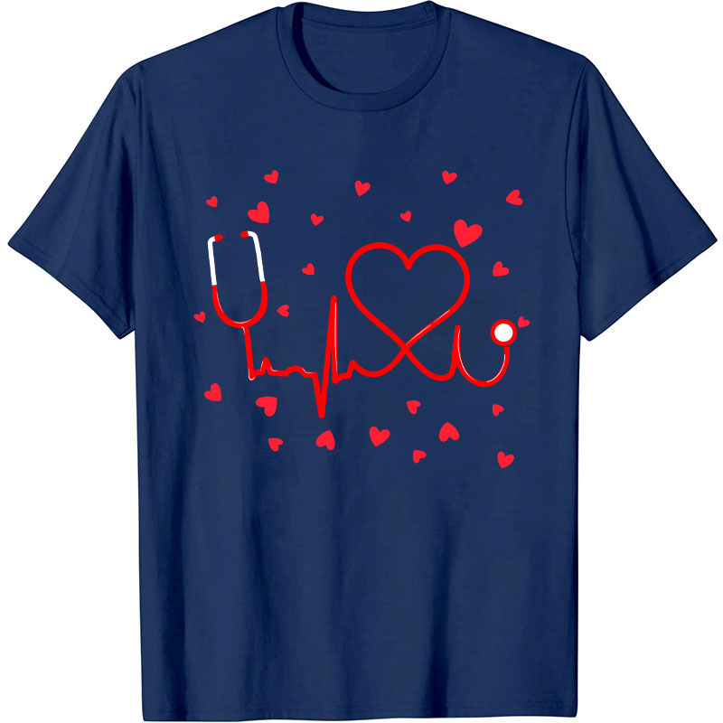 Heart Stethoscope Nursing Medical Nurse T-Shirt