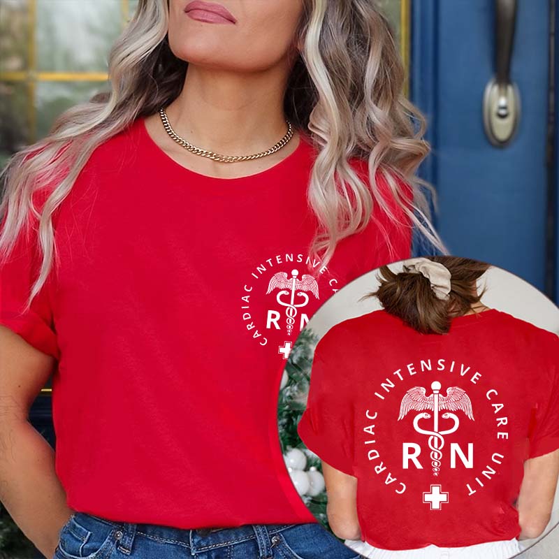 Cardiac Intensive Care Unity Nurse Two Sided T-Shirt