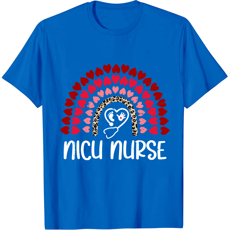 Heart Rainbow Nicu Nurse T-Shirt