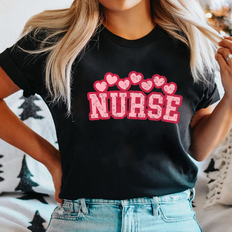 Pink Heart Nurse T-Shirt