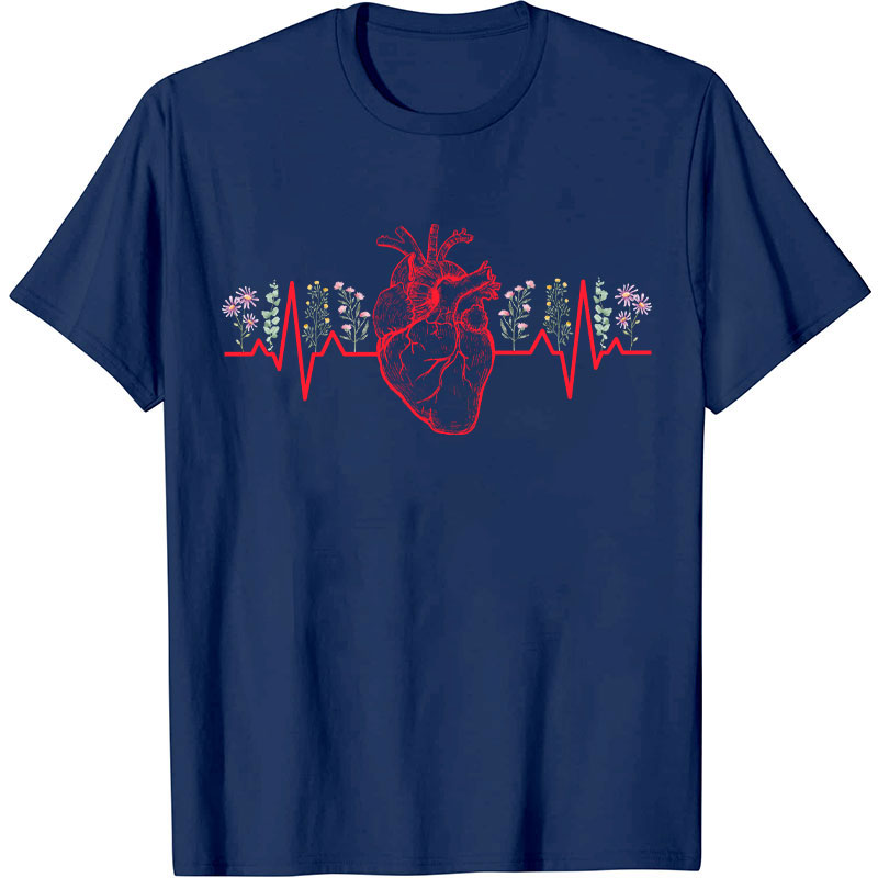 Floral Heart Nurse T-Shirt