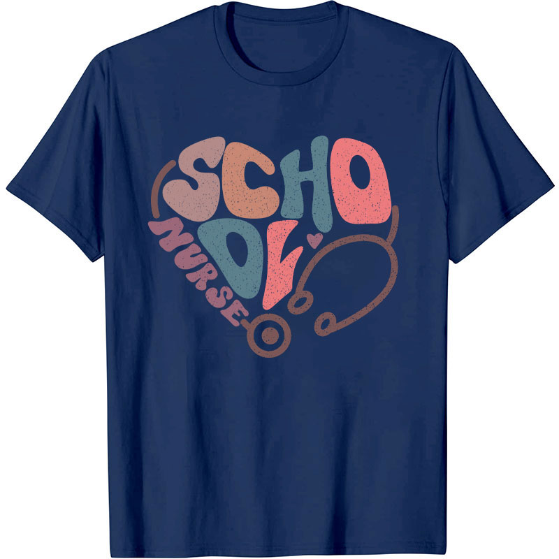 School Nurse Heart Stethoscope Nurse T-Shirt