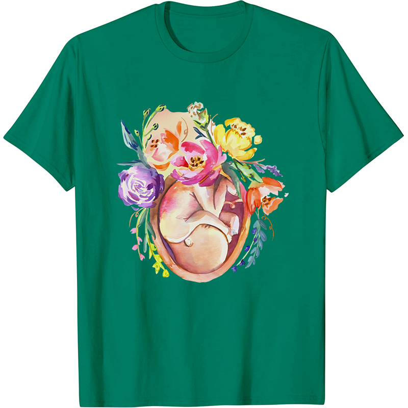 Floral Fetus Nurse T-Shirt