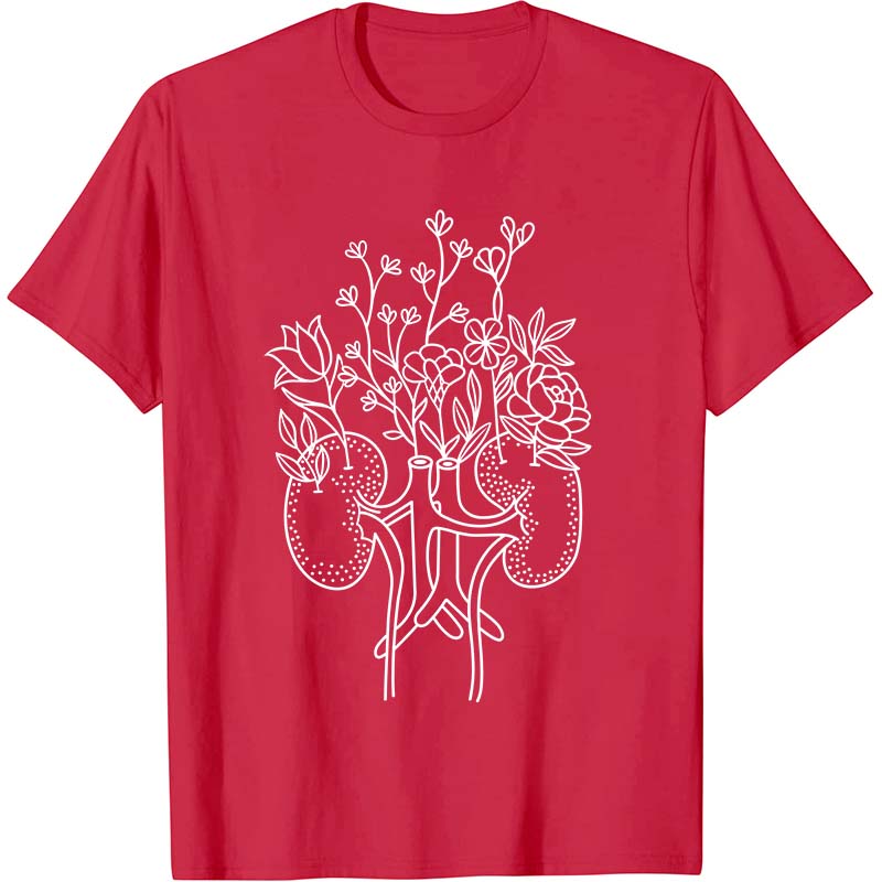 Floral Kidneys Nurse T-Shirt