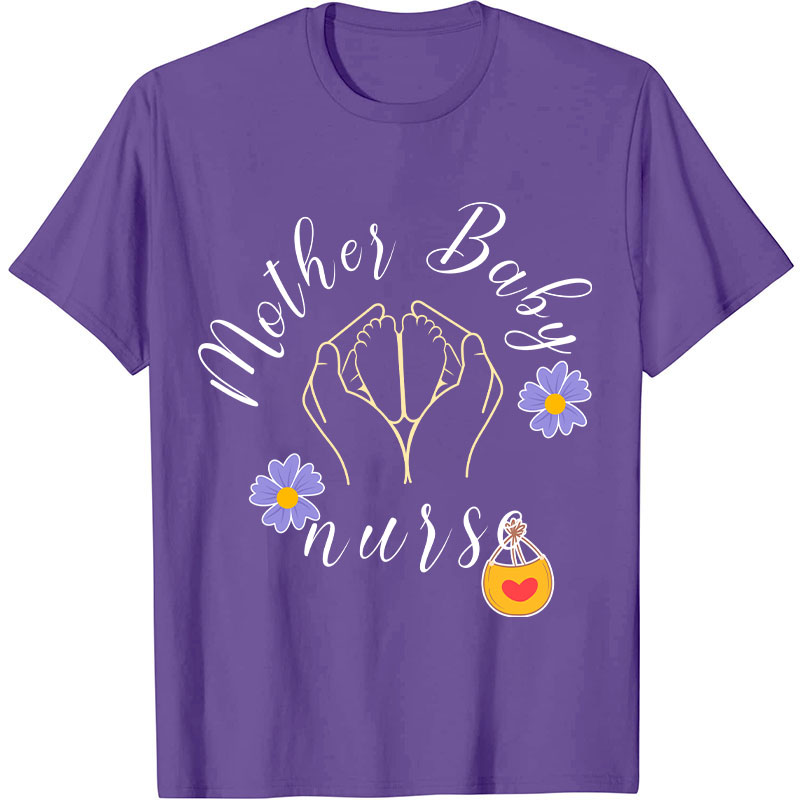 Mother Baby Flower Nurse T-Shirt