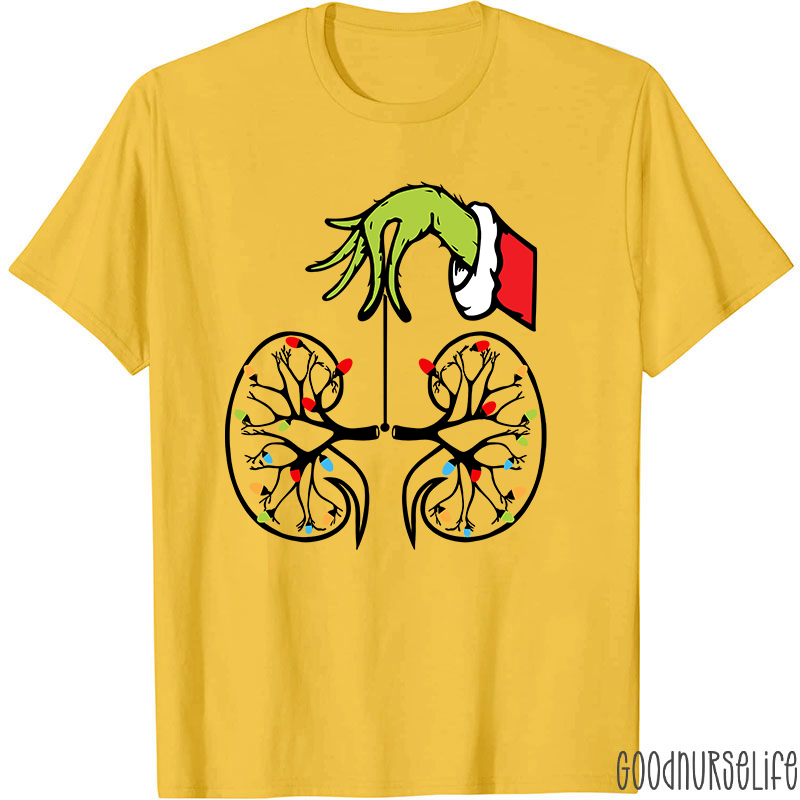 Kidney With Lights Christmas Nurse T-Shirt