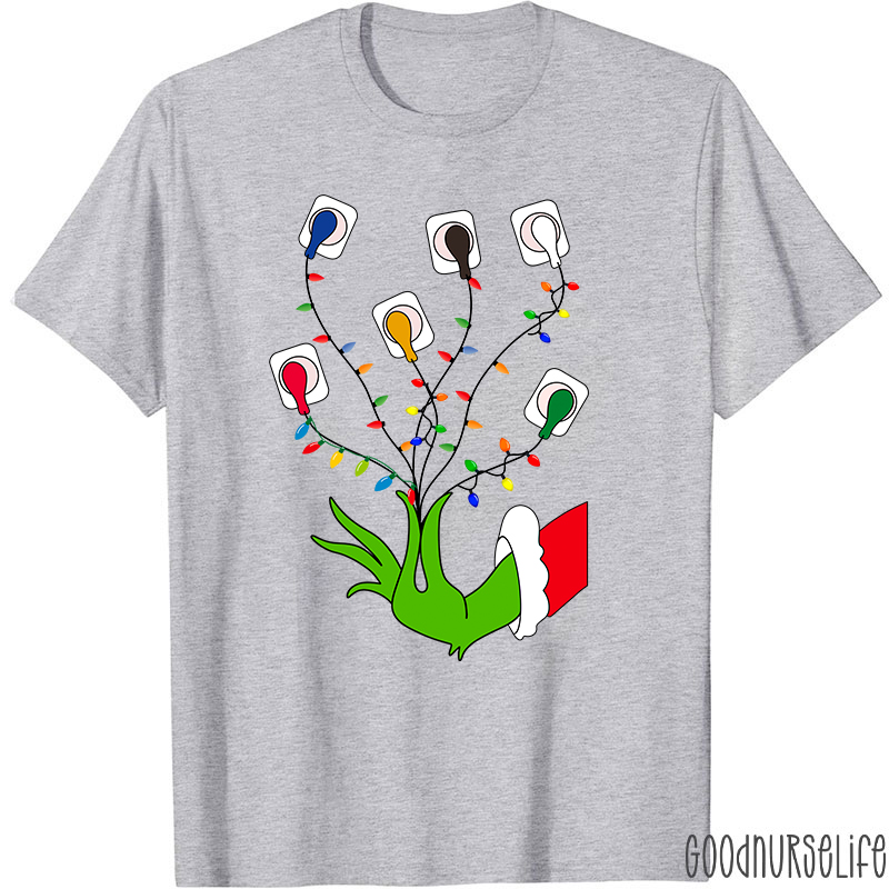 Christmas Lights EKG Nurse T-Shirt