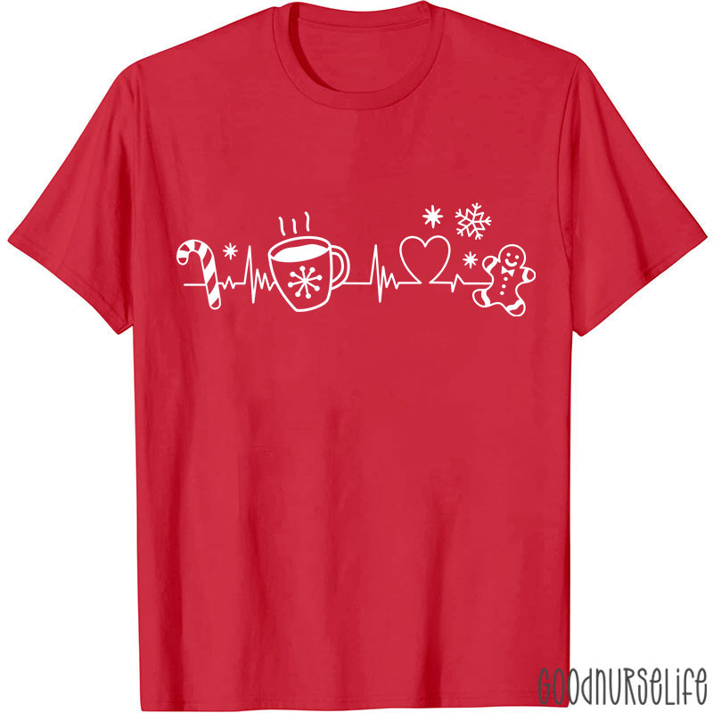 Christmas Heartbeat Nurse T-Shirt