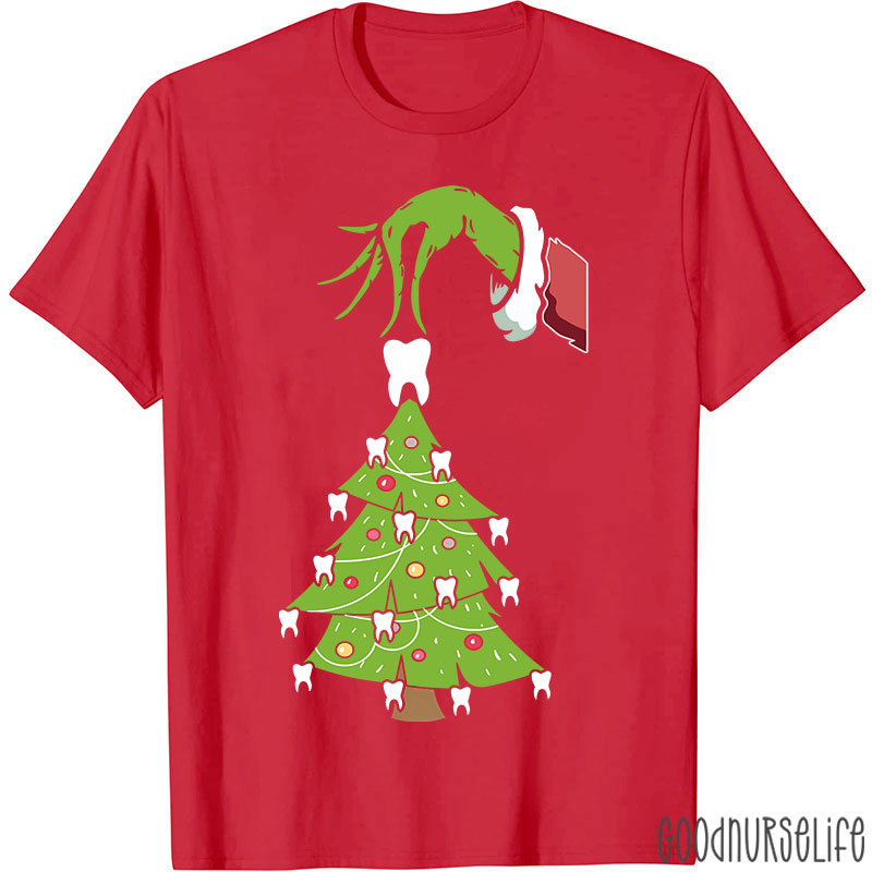 Xmas Teeth Tree Nurse T-shirt