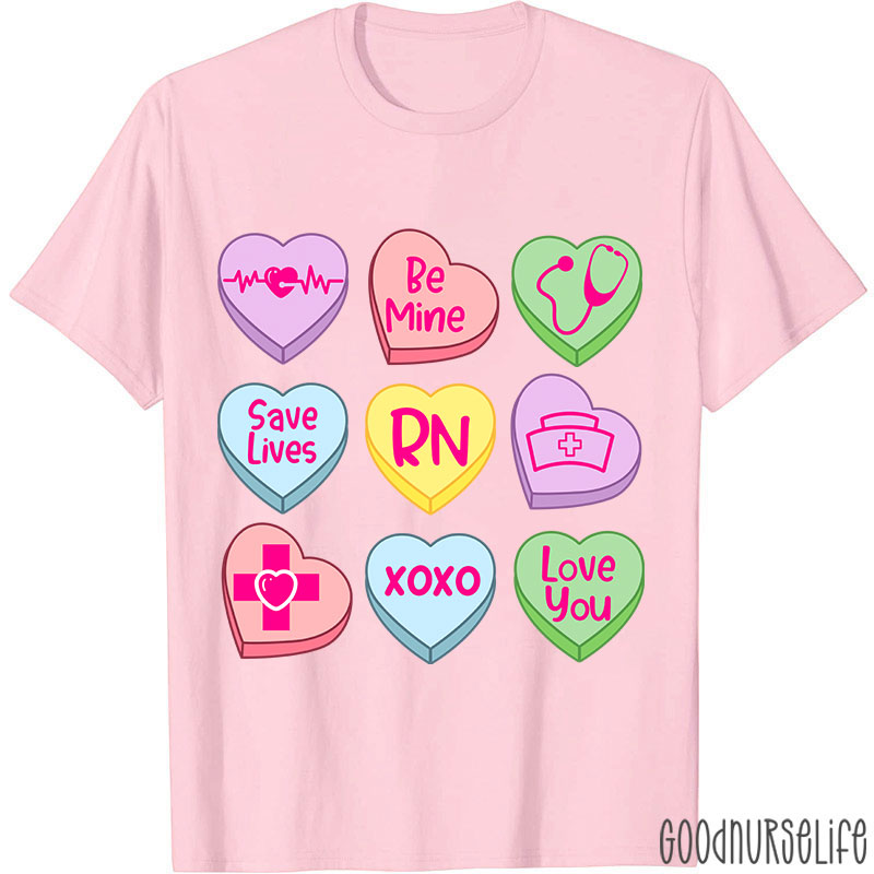 Valentine Nurse Conversation Hearts Nurse T-Shirt