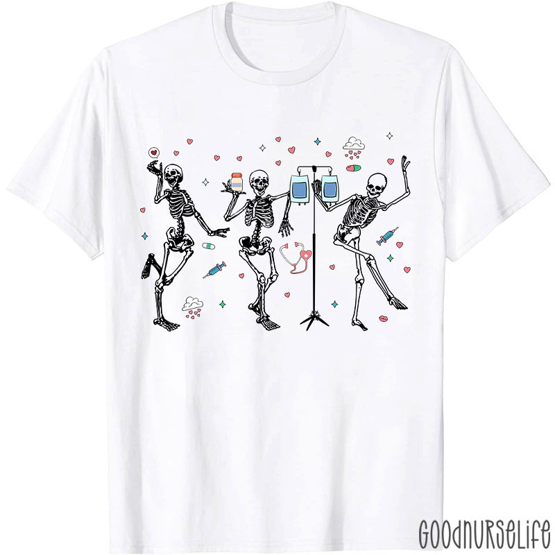 Dancing Skeleton Nurses Nurse T-Shirt