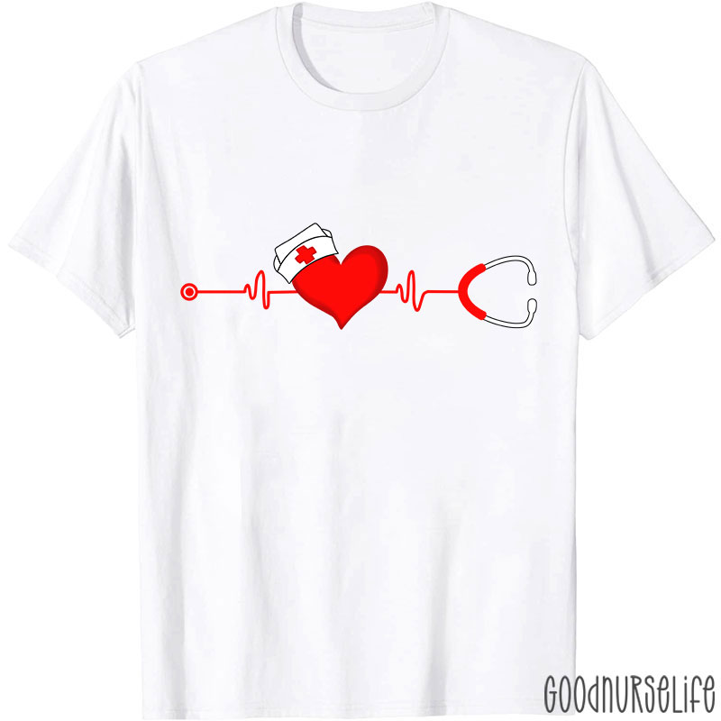 Heart Valentines Day Nurse T-Shirt