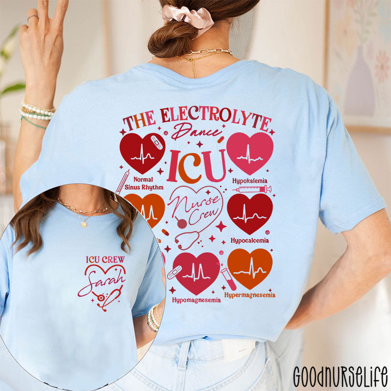 Personalized ICU Electrolyte Dance Nurse Two Sided T-Shirt