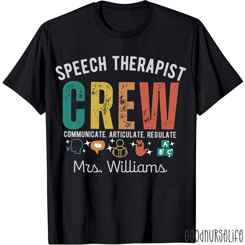 Personalized Speech Therapist Crew T-Shirt