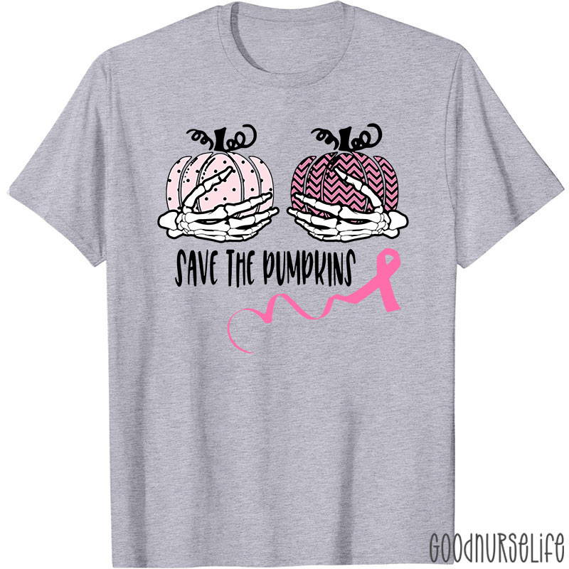 Halloween Save The Pumpkins Breast Cancer T-Shirt