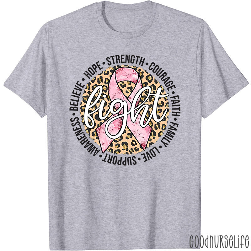 Pink Ribbon Fight Breast Cancer Nurse T-Shirt