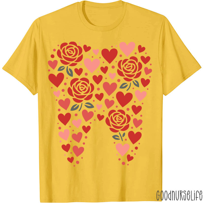 Valentine Rose Tooth Heart T-shirt