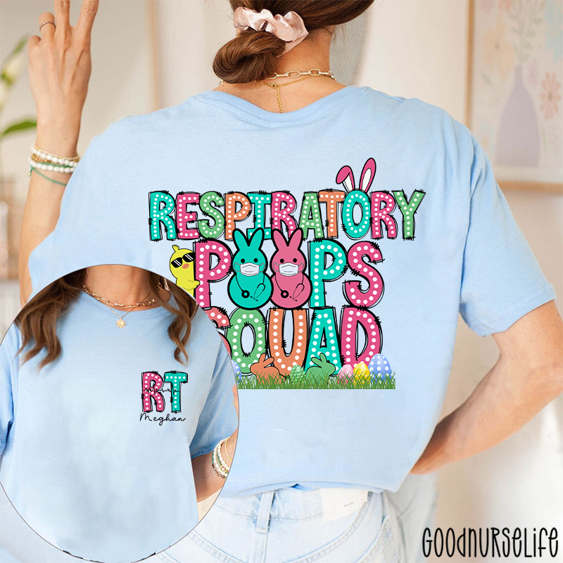 Personalized Easter Respiratory Therapist Two Sided T-Shirt