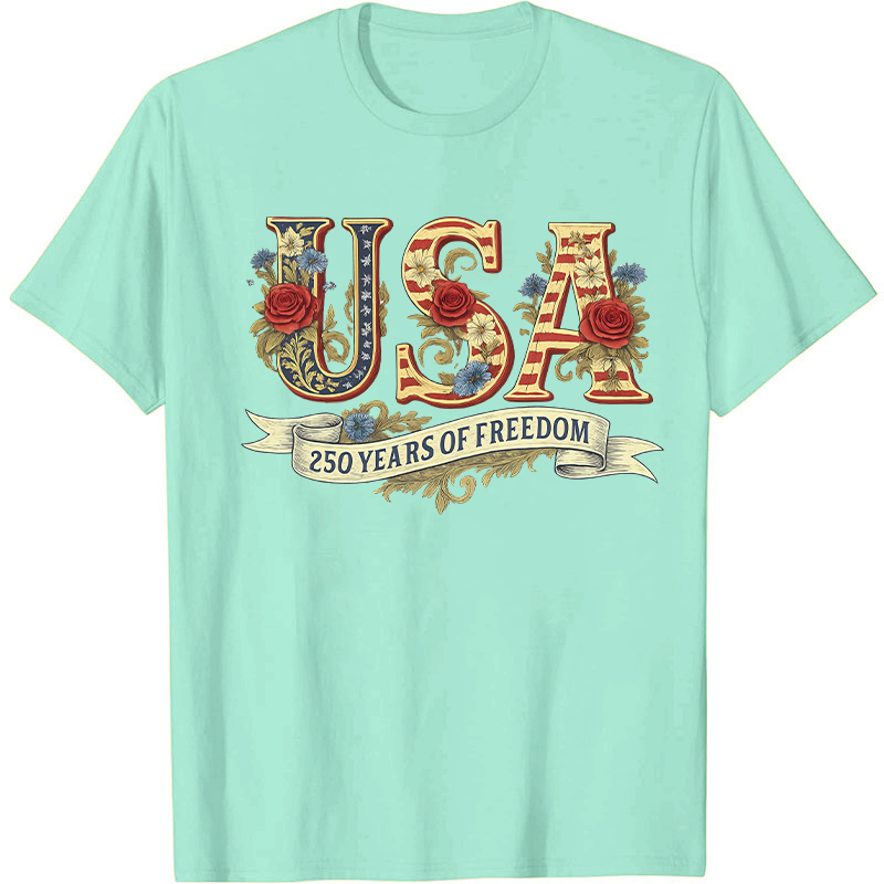 Usa 250 Years Of Freedom Nurse T-Shirt