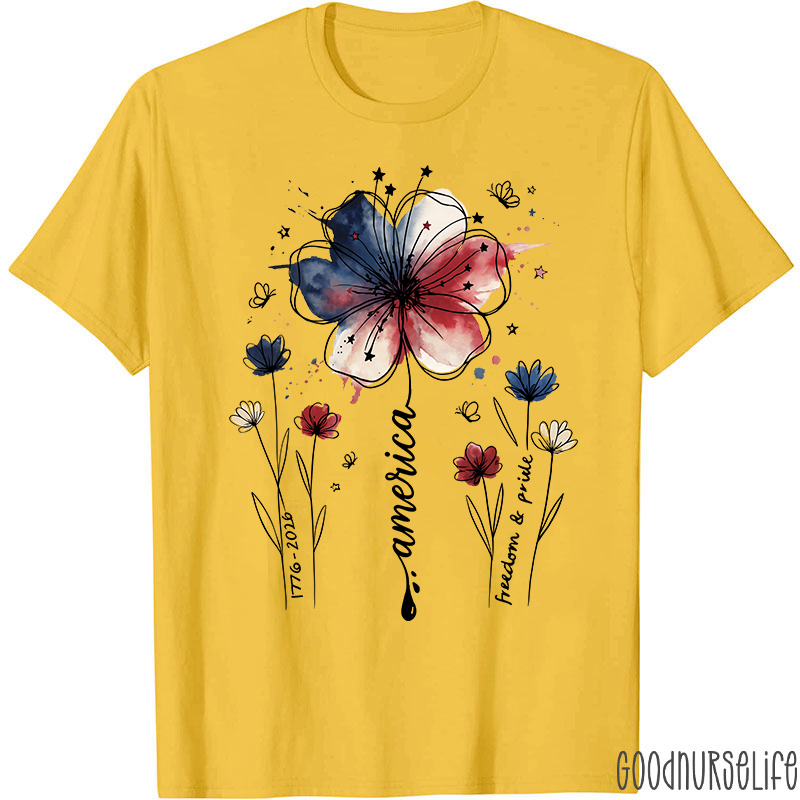 1776-2026 America Freedom And Pride Nurse T-Shirt