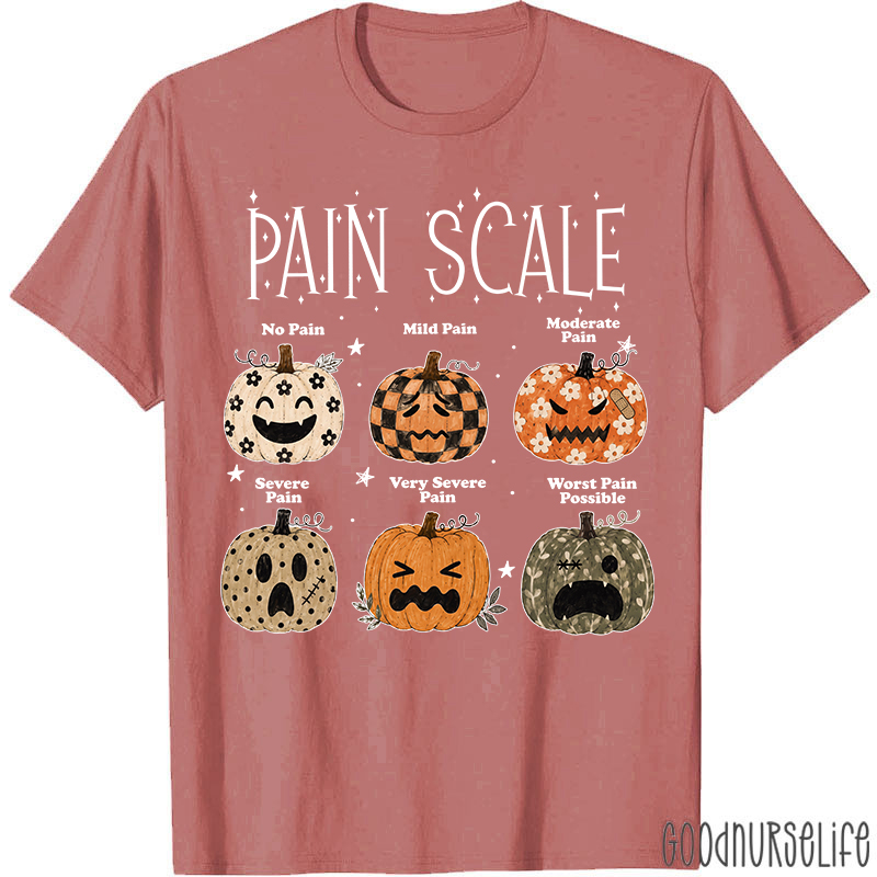 Halloween Pumpkin Pain Scale Nurse T-Shirt