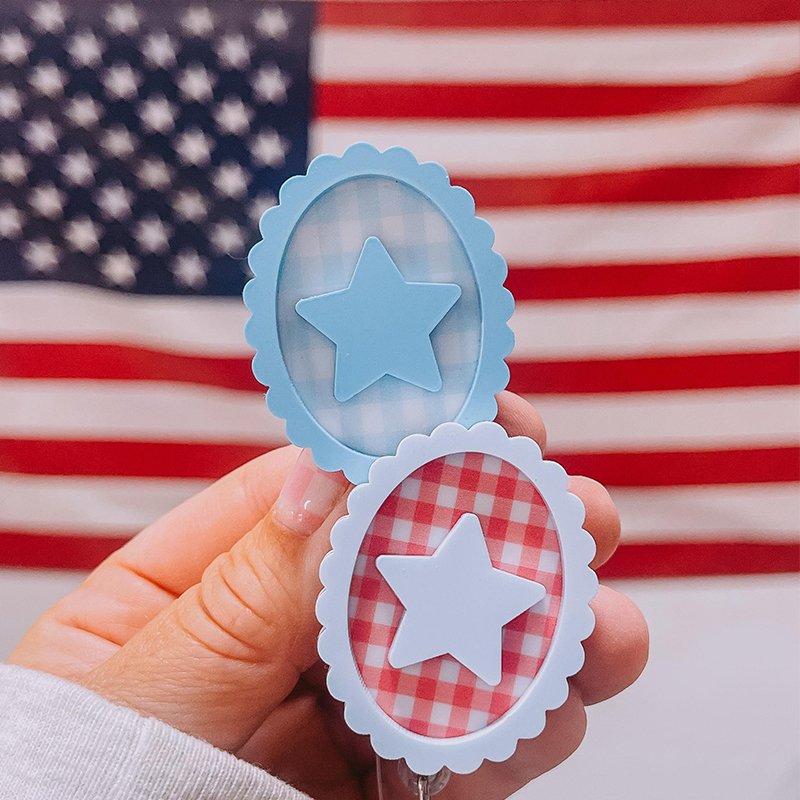 Patriotic 4th Of July Nurse Badge Reel