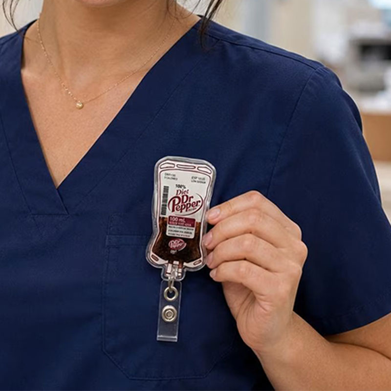 Diet Coke IV Bag Badge Reel