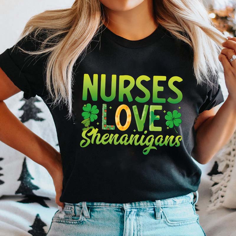 Nurses Love Shenanigans Nurse T-Shirt