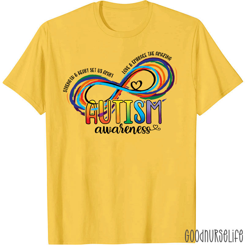 Infinity Symbol Heart Autism Awareness Nurse T-Shirt