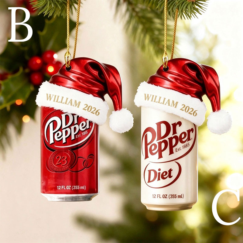 Personalized Christmas Soda Lover Ornament