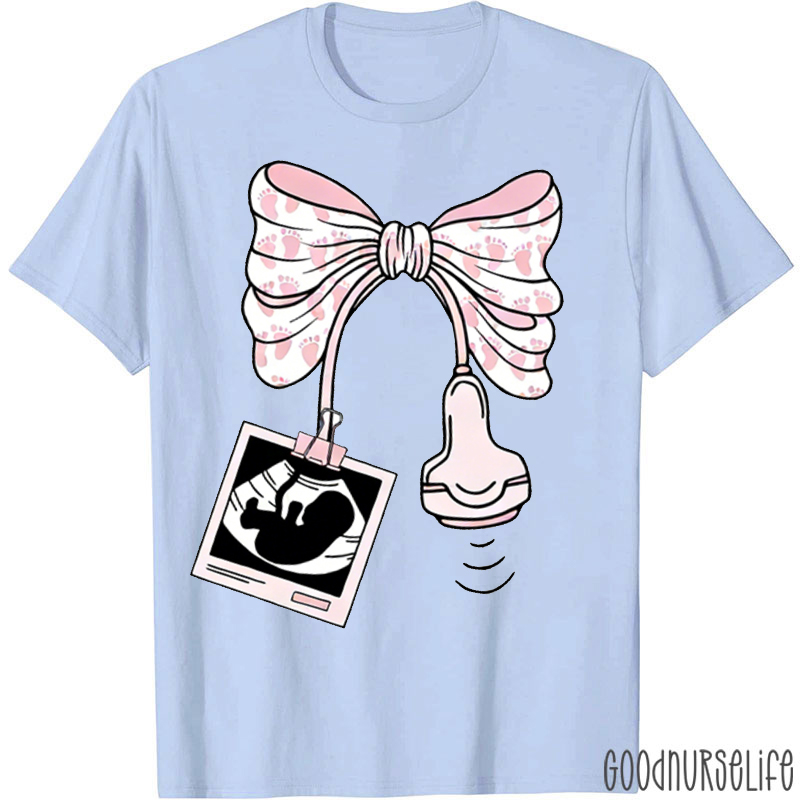 Personalized Ultrasound Coquette Bow T-shirt